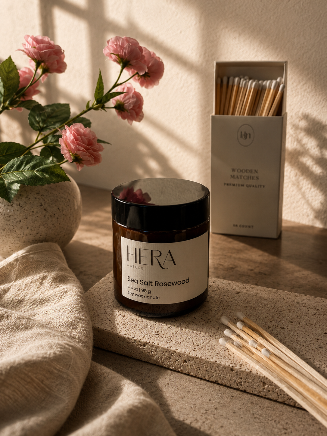 Sea Salt Rosewood Travel Soy Candle