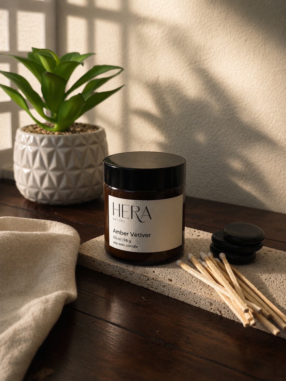 Amber Vetiver, Travel Soy Candle