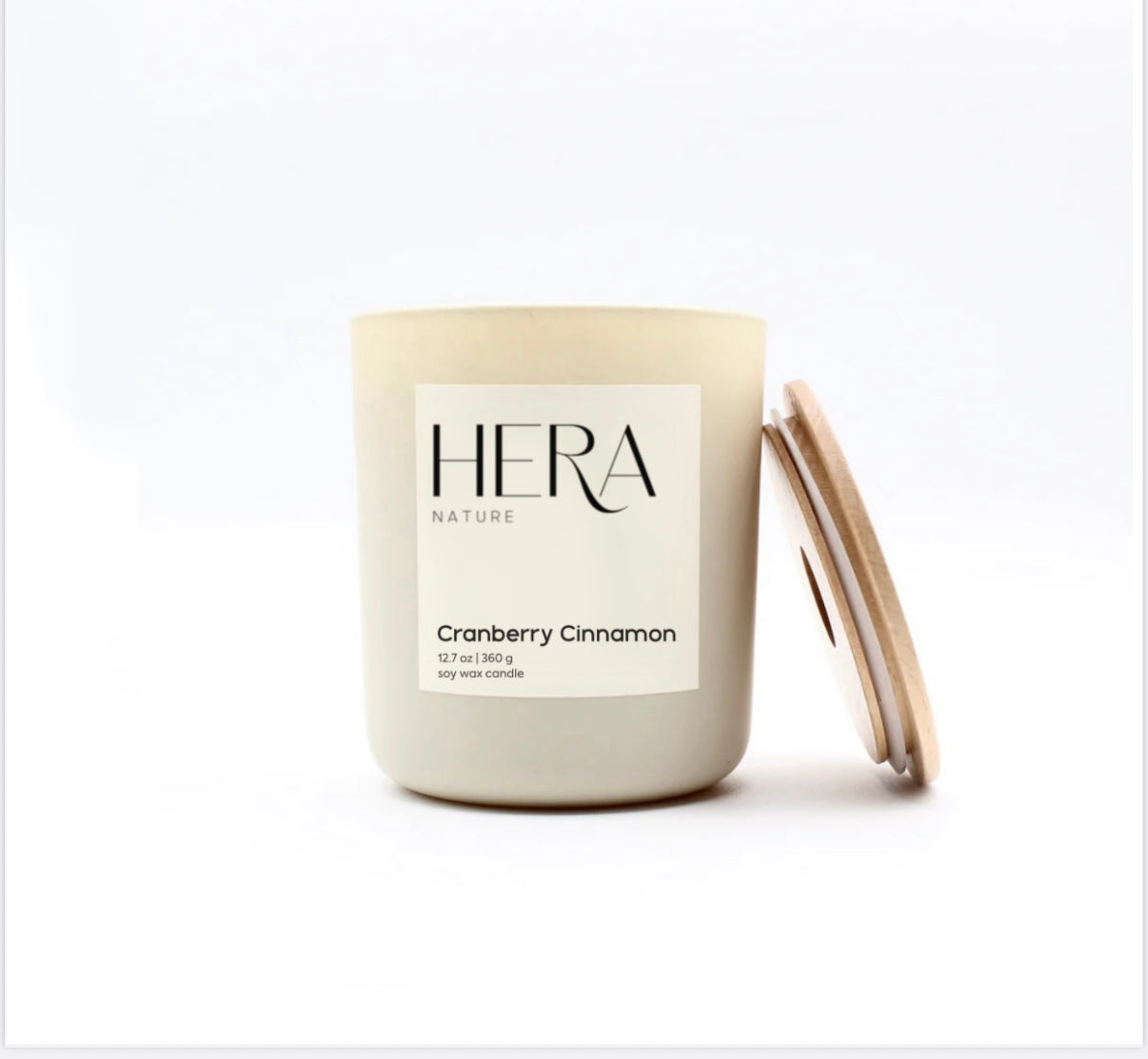 Cranberry Cinnamon Soy Candle, Cream