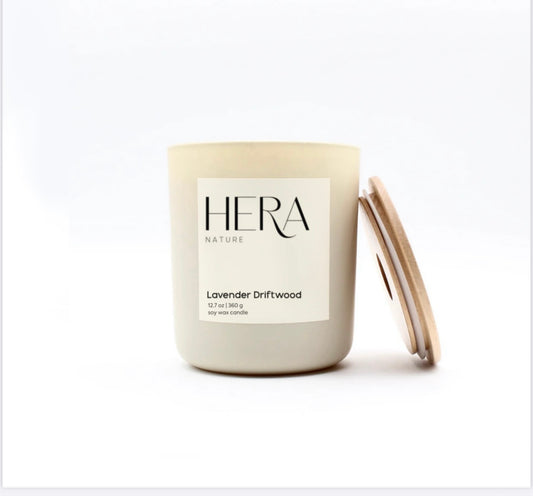 Lavender Driftwood Luxe Soy Candle, Cream