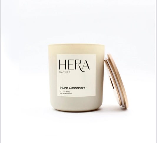 Plum Cashmere Luxe Soy Candle, Cream