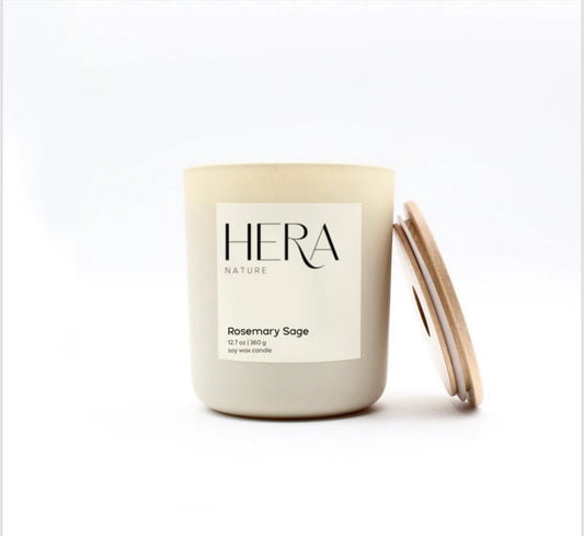 Rosemary + Sage Luxe Soy Candle, Cream