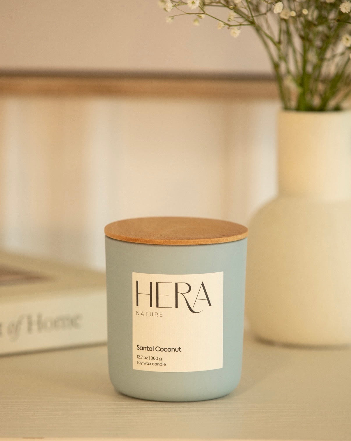 Santal + Coconut Luxe Soy Candle, Cream