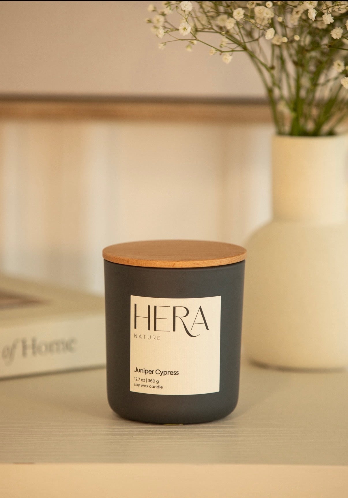 Juniper + Cypress Luxe Soy Candle, Cream