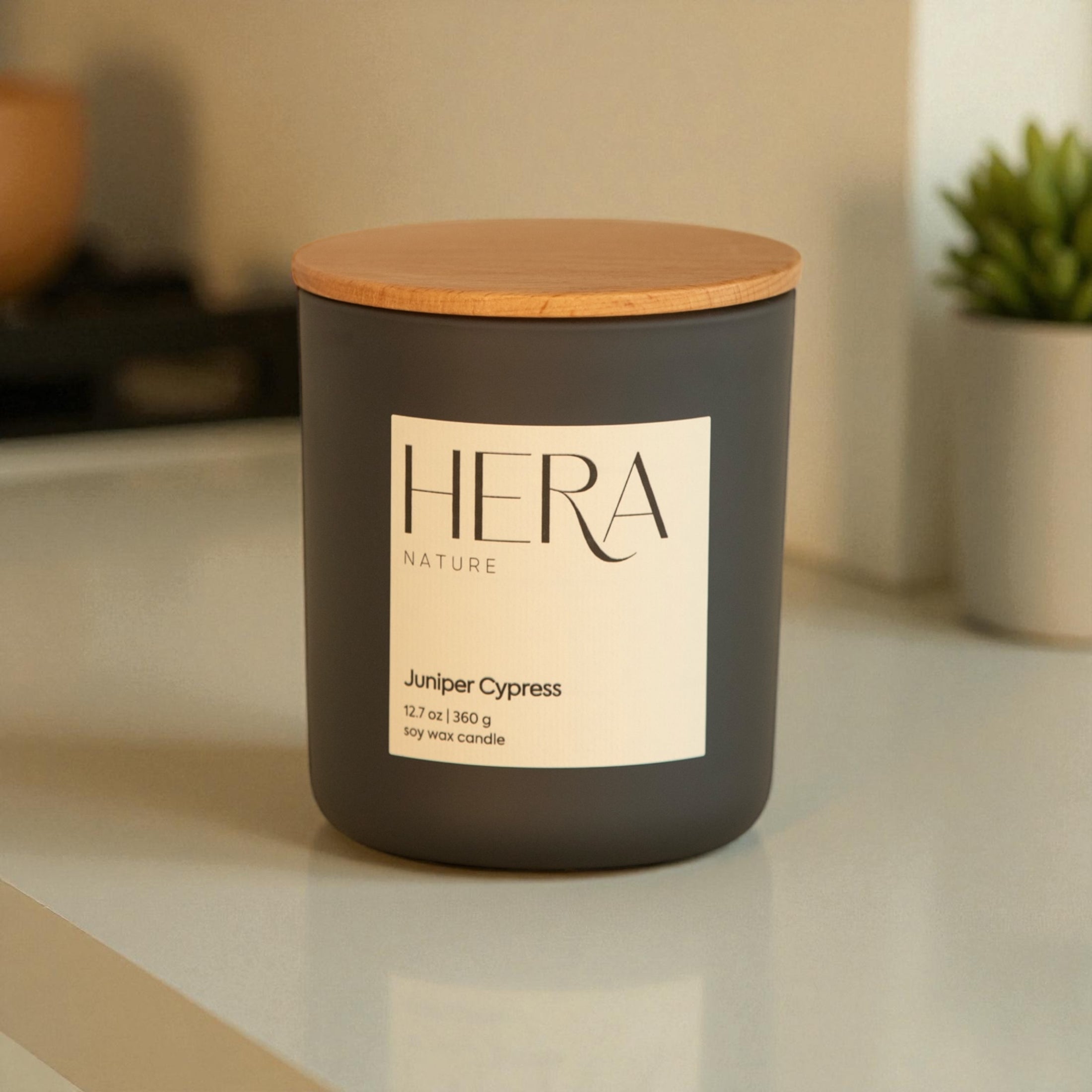 Juniper + Cypress Luxe Soy Candle, Cream