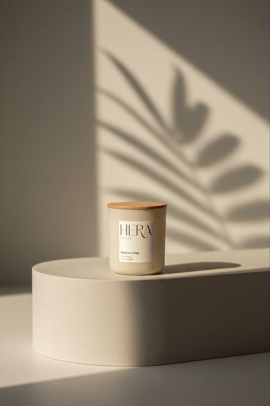 Rosemary + Sage Luxe Soy Candle, Cream