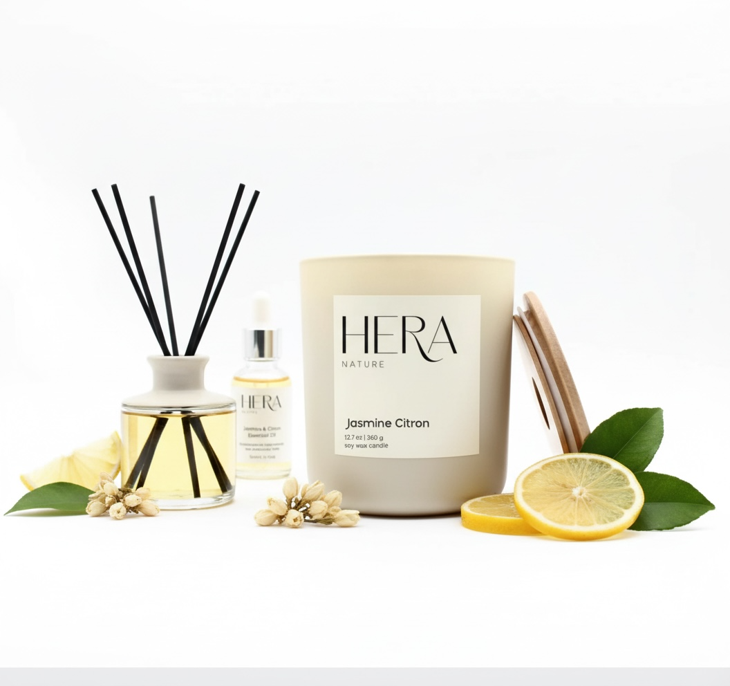 Jasmine Citron Luxe Soy Candle, Cream