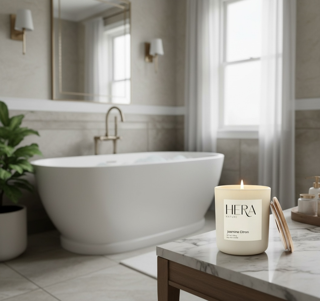 Jasmine Citron Luxe Soy Candle, Cream