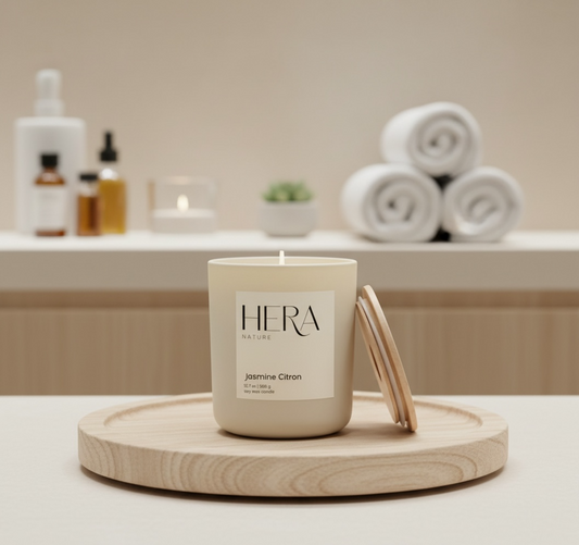 Jasmine Citron Luxe Soy Candle, Cream